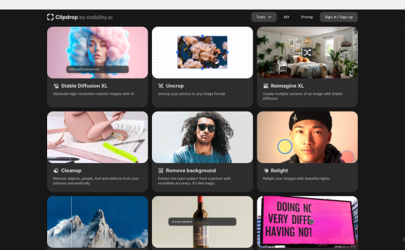 ClipDrop – Stability AI 旗下AI在线图像编辑平台