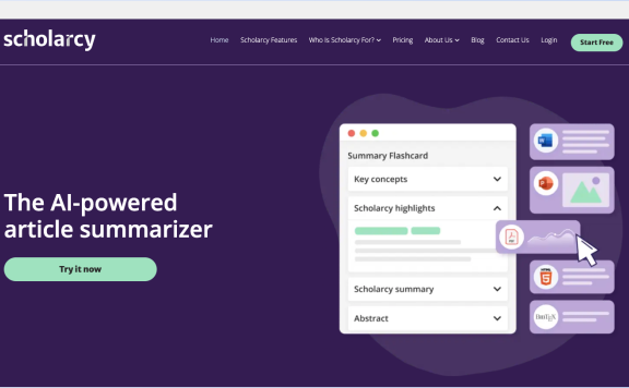 Scholarcy:AI驱动的文献阅读辅助工具
