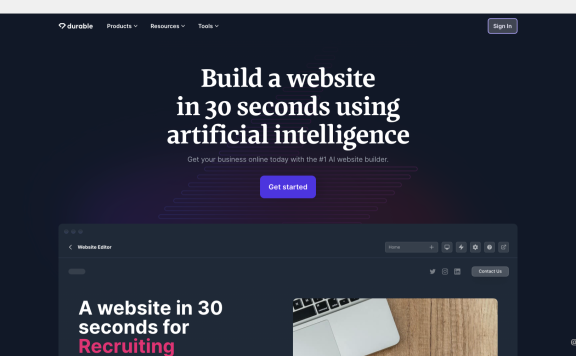 Durable-AI驱动的网站构建平台
