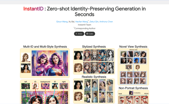 InstantID:零样本身份一致性图像生成项目