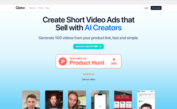 Glato – AI 驱动的广告视频创作平台