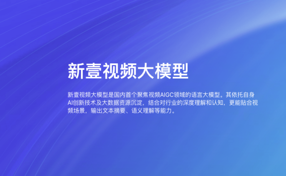 新壹视频大模型