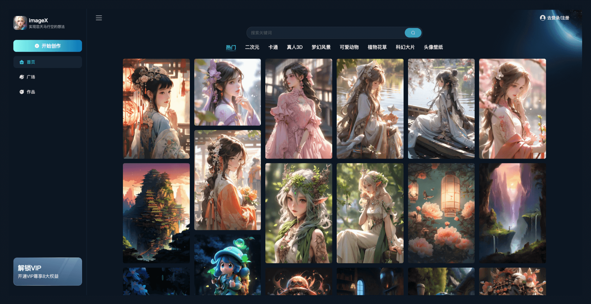 imageX-在线AI绘画平台