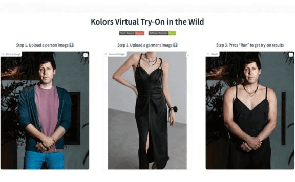 Kolors Virtual Try-On:快手可图推出的AI虚拟换衣项目