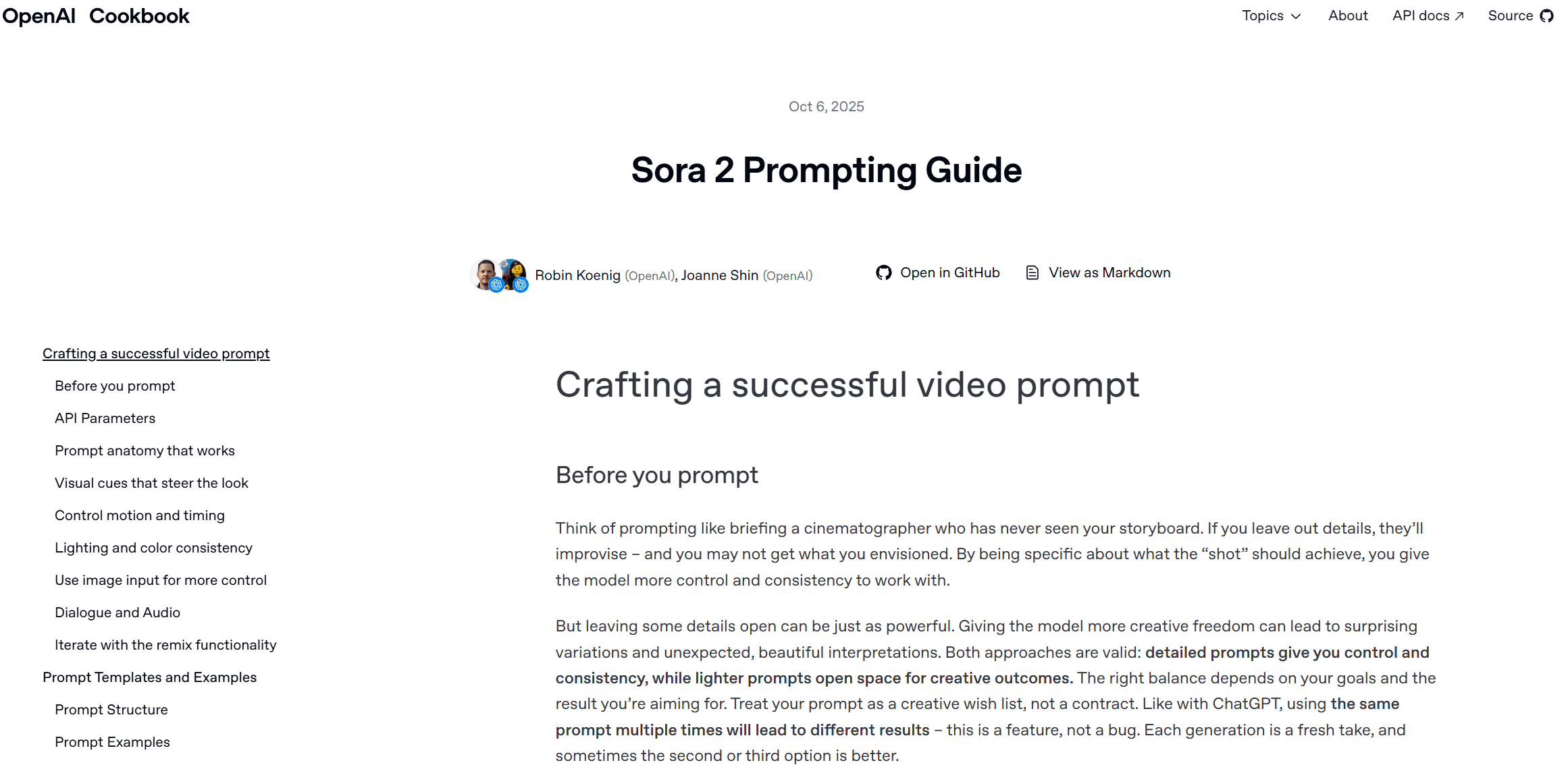 Sora2官方提示词指南:OpenAI推出的 Sora 2提示词指南 1 Sora2官方提示词指南:OpenAI推出的 Sora 2提示词指南